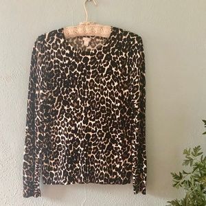 Leopard print crewneck sweater